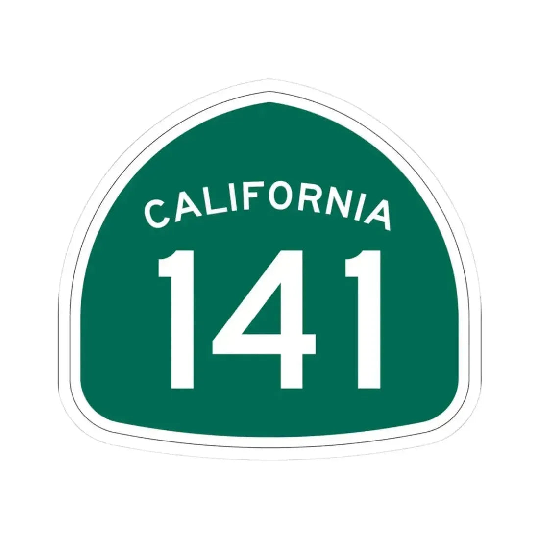 California 141 (California) (Road Sign) STICKER Vinyl Kiss-Cut Decal 3 Inch White - The Sticker Space