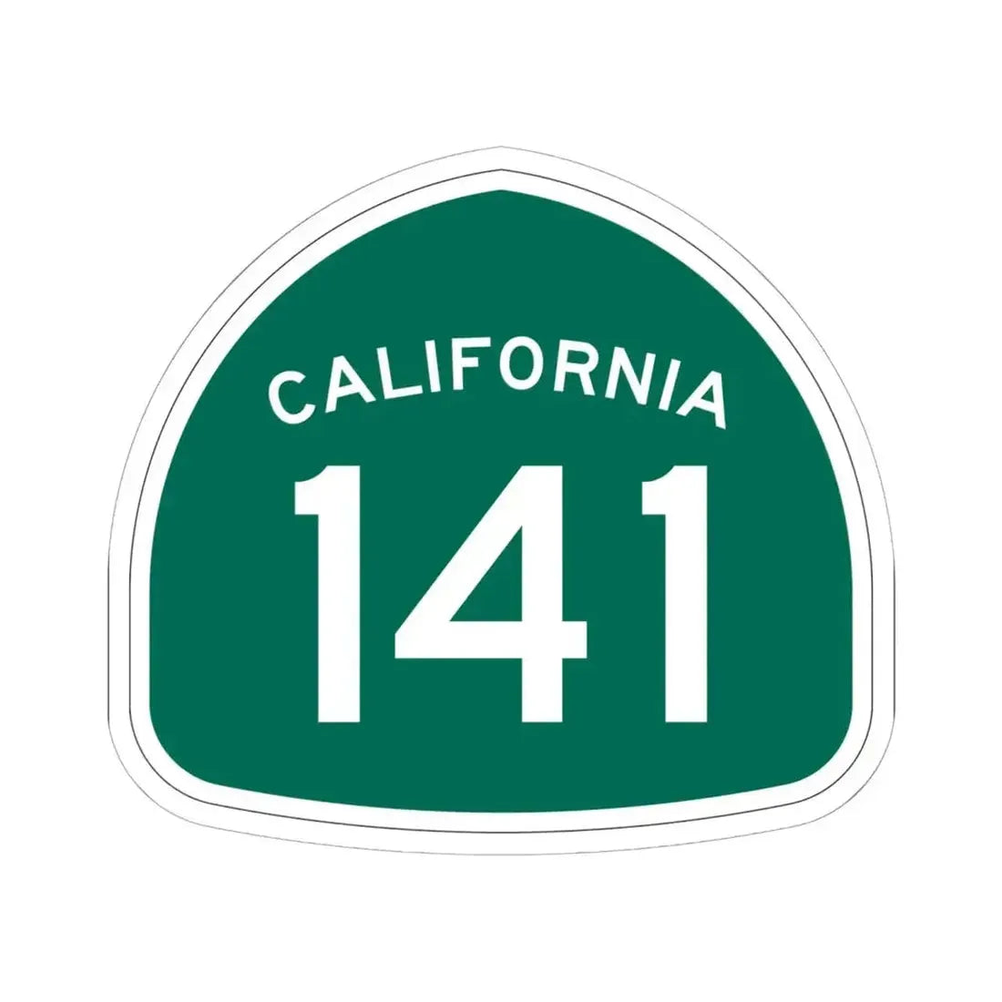California 141 (California) (Road Sign) STICKER Vinyl Kiss-Cut Decal 6 Inch White - The Sticker Space