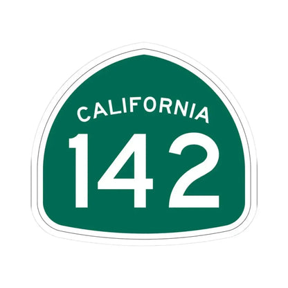 California 142 (California) (Road Sign) STICKER Vinyl Kiss-Cut Decal 3 Inch White - The Sticker Space