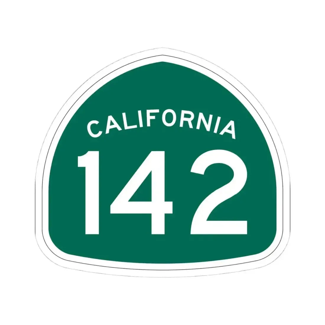 California 142 (California) (Road Sign) STICKER Vinyl Kiss-Cut Decal 4 Inch White - The Sticker Space
