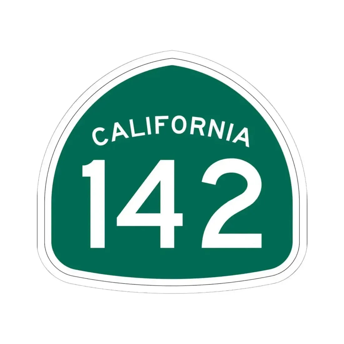 California 142 (California) (Road Sign) STICKER Vinyl Kiss-Cut Decal 6 Inch White - The Sticker Space