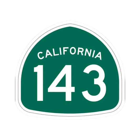 California 143 (California) (Road Sign) STICKER Vinyl Kiss-Cut Decal 2 Inch White - The Sticker Space