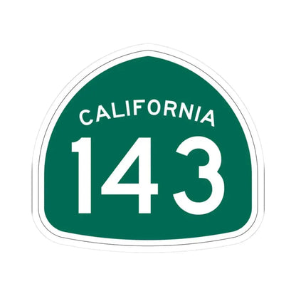 California 143 (California) (Road Sign) STICKER Vinyl Kiss-Cut Decal 3 Inch White - The Sticker Space
