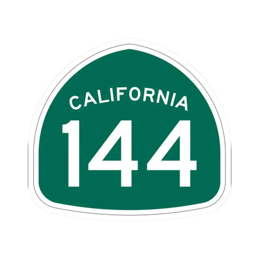 California 144 (California) (Road Sign) STICKER Vinyl Kiss-Cut Decal 2 Inch White - The Sticker Space