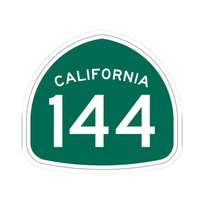 California 144 (California) (Road Sign) STICKER Vinyl Kiss-Cut Decal 3 Inch White - The Sticker Space