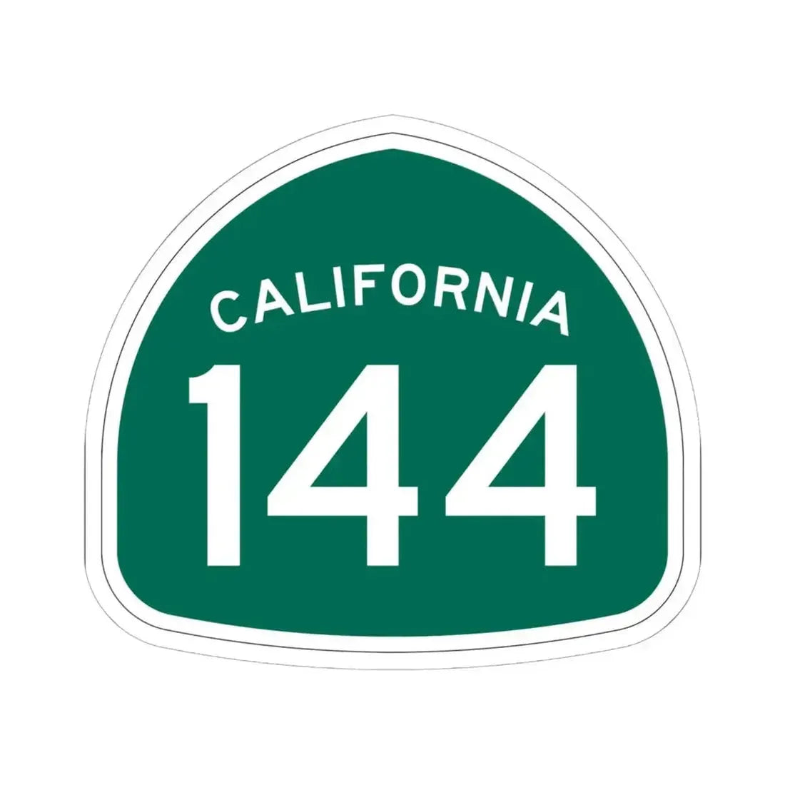 California 144 (California) (Road Sign) STICKER Vinyl Kiss-Cut Decal 6 Inch White - The Sticker Space