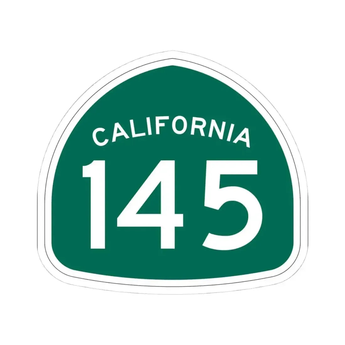 California 145 (California) (Road Sign) STICKER Vinyl Kiss-Cut Decal 4 Inch White - The Sticker Space