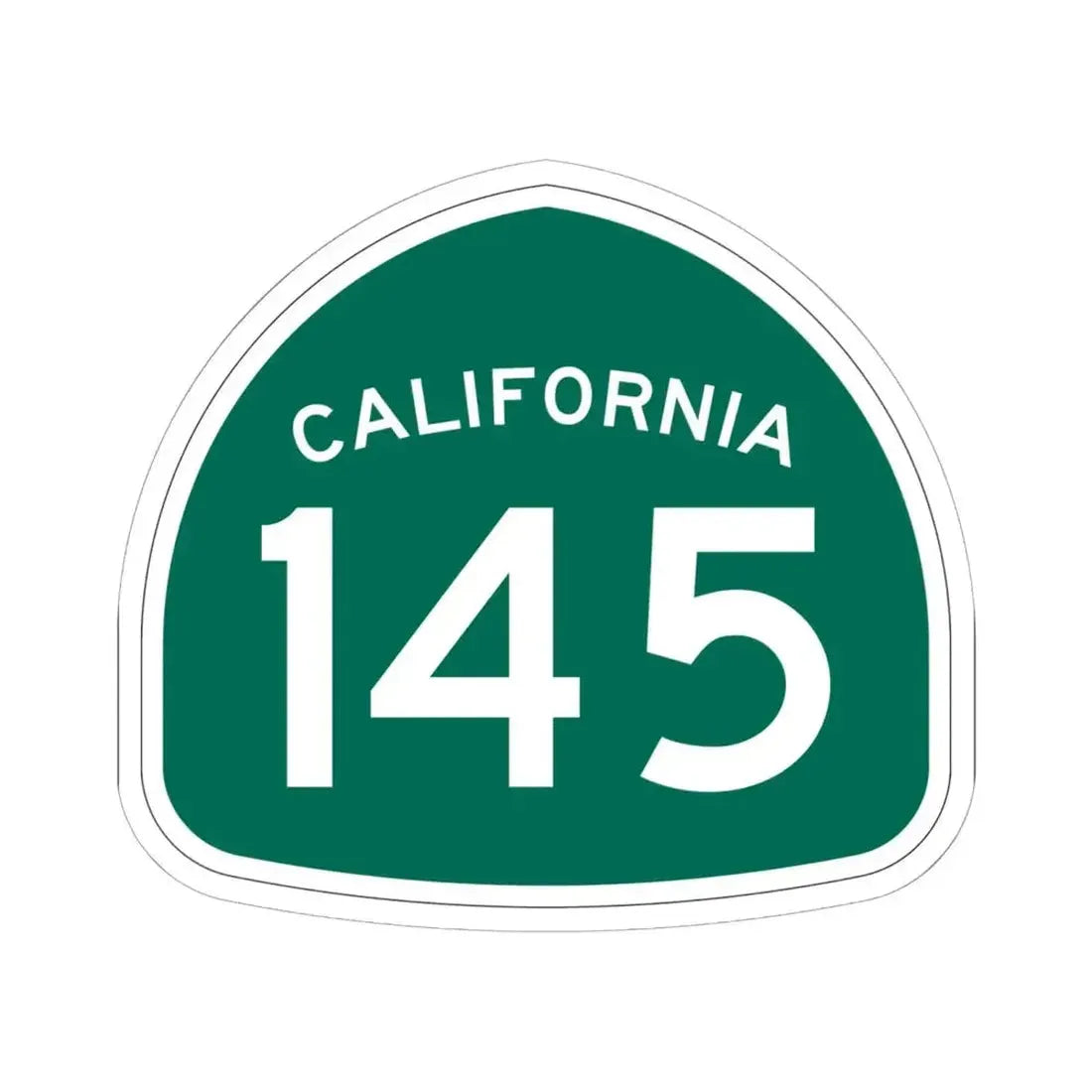 California 145 (California) (Road Sign) STICKER Vinyl Kiss-Cut Decal 6 Inch White - The Sticker Space
