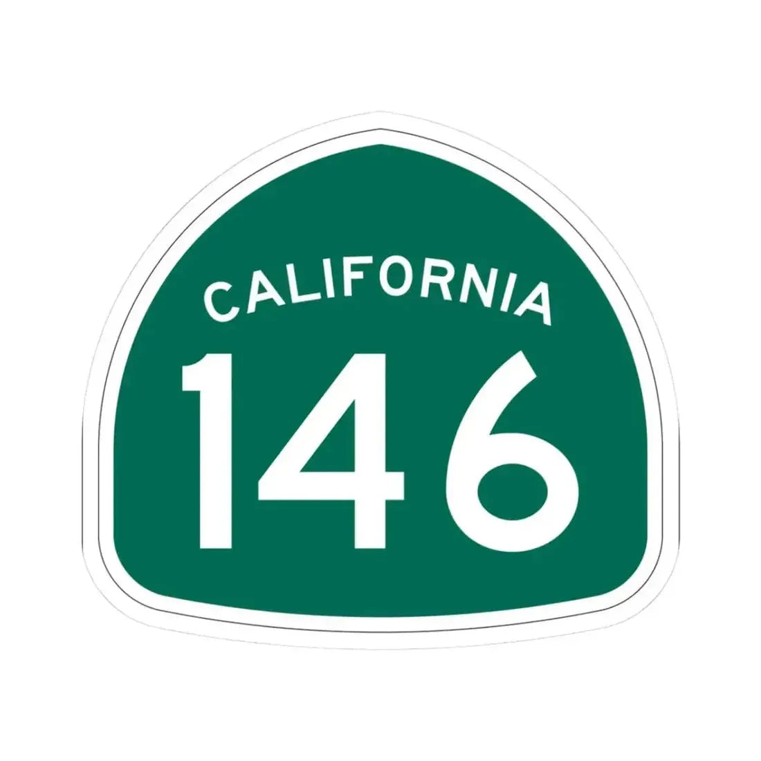 California 146 (California) (Road Sign) STICKER Vinyl Kiss-Cut Decal 3 Inch White - The Sticker Space