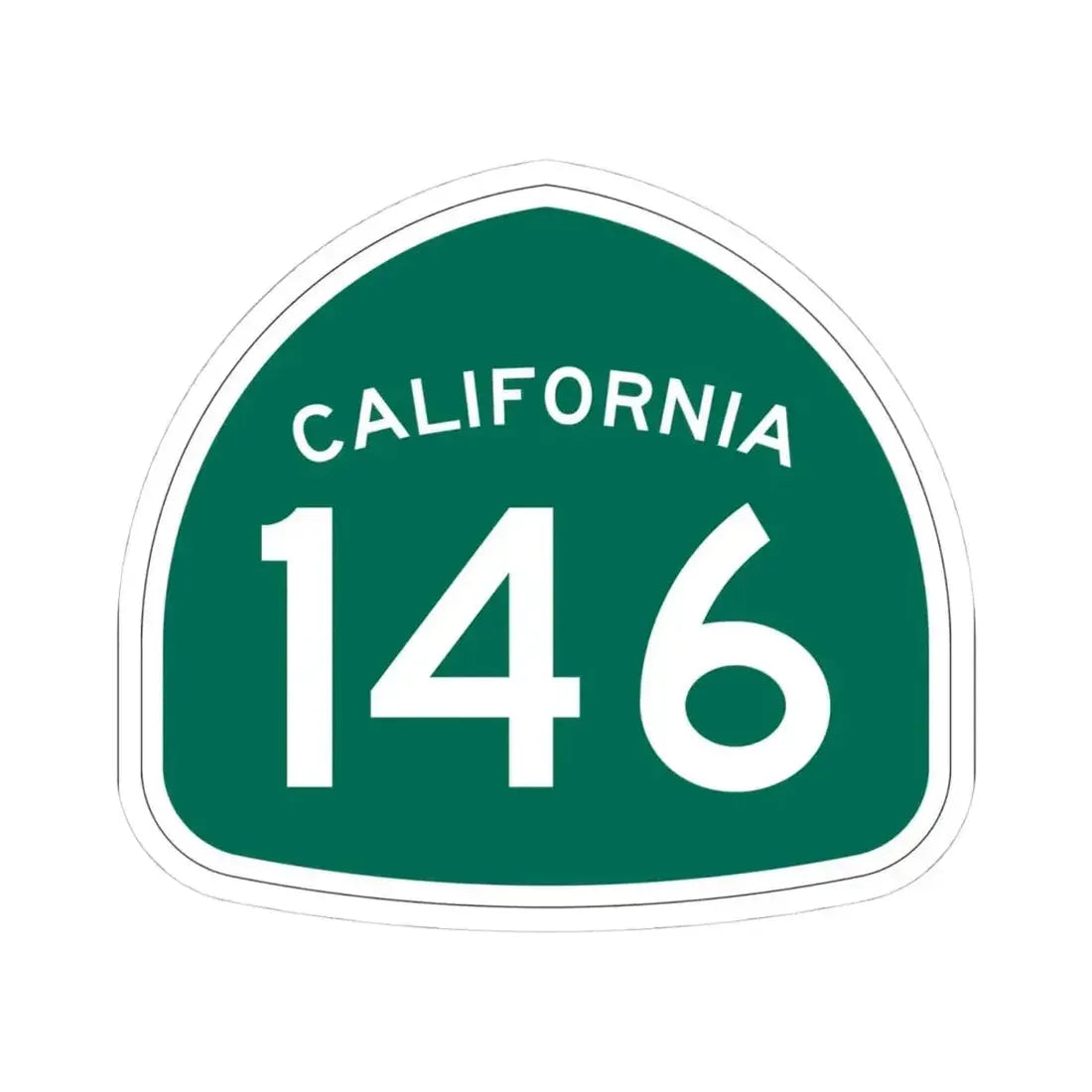 California 146 (California) (Road Sign) STICKER Vinyl Kiss-Cut Decal 4 Inch White - The Sticker Space