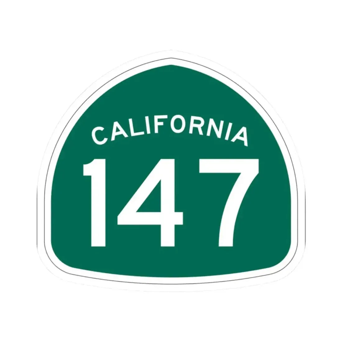 California 147 (California) (Road Sign) STICKER Vinyl Kiss-Cut Decal 2 Inch White - The Sticker Space