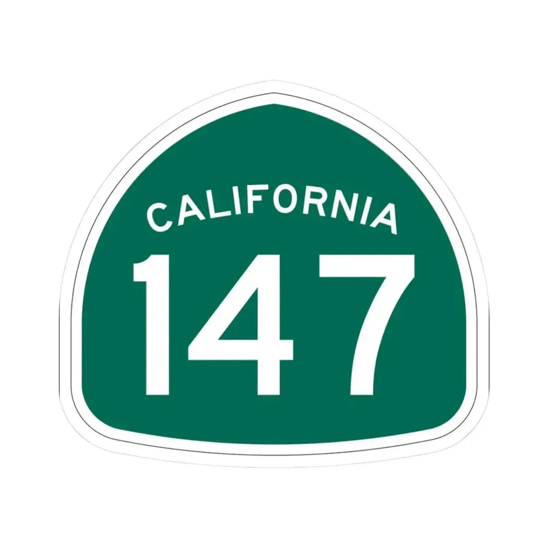 California 147 (California) (Road Sign) STICKER Vinyl Kiss-Cut Decal 3 Inch White - The Sticker Space