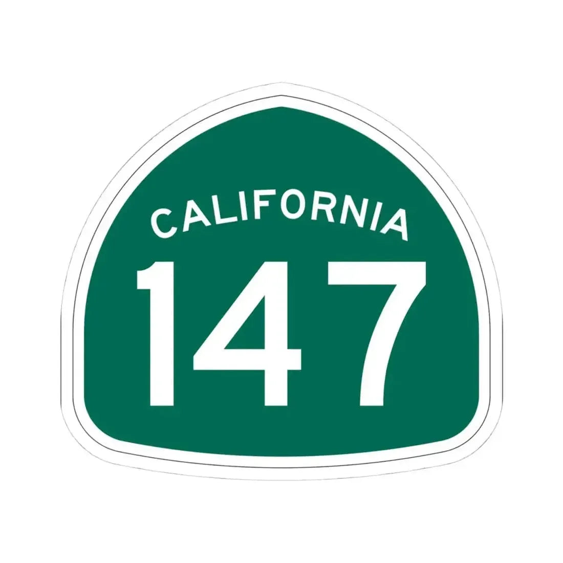 California 147 (California) (Road Sign) STICKER Vinyl Kiss-Cut Decal 4 Inch White - The Sticker Space
