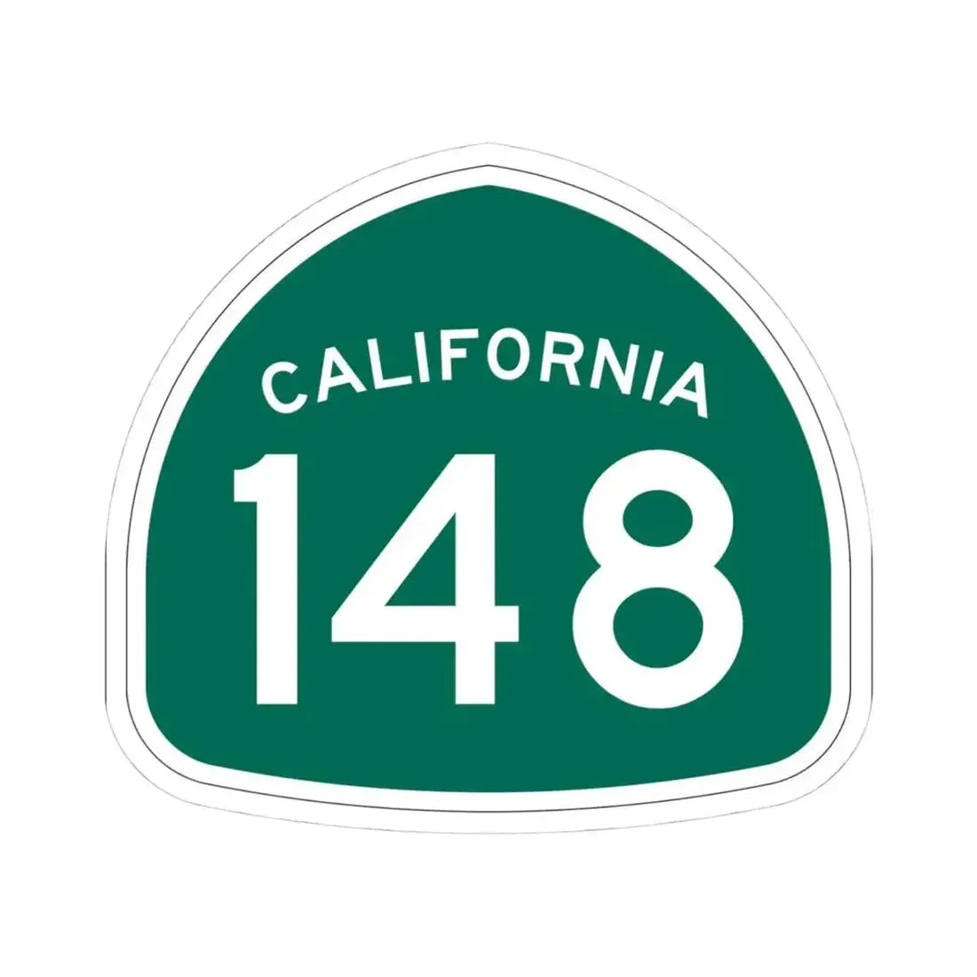 California 148 (California) (Road Sign) STICKER Vinyl Kiss-Cut Decal 4 Inch White - The Sticker Space