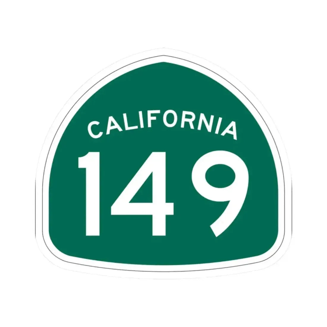 California 149 (California) (Road Sign) STICKER Vinyl Kiss-Cut Decal 2 Inch White - The Sticker Space