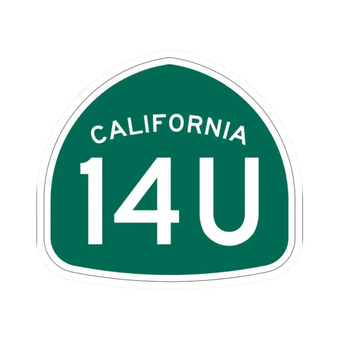 California 14U (California) (Road Sign) STICKER Vinyl Kiss-Cut Decal 2 Inch White - The Sticker Space