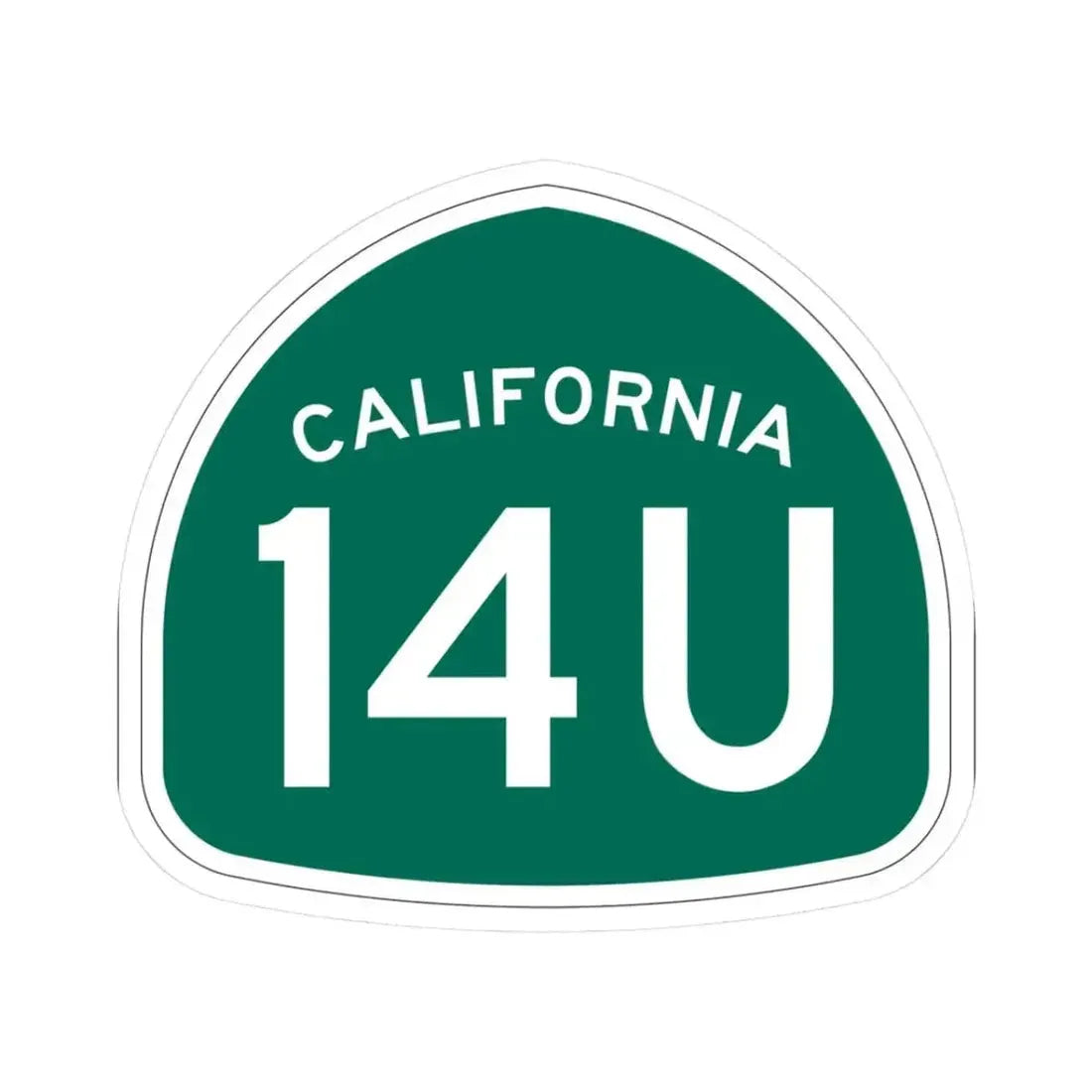 California 14U (California) (Road Sign) STICKER Vinyl Kiss-Cut Decal 3 Inch White - The Sticker Space