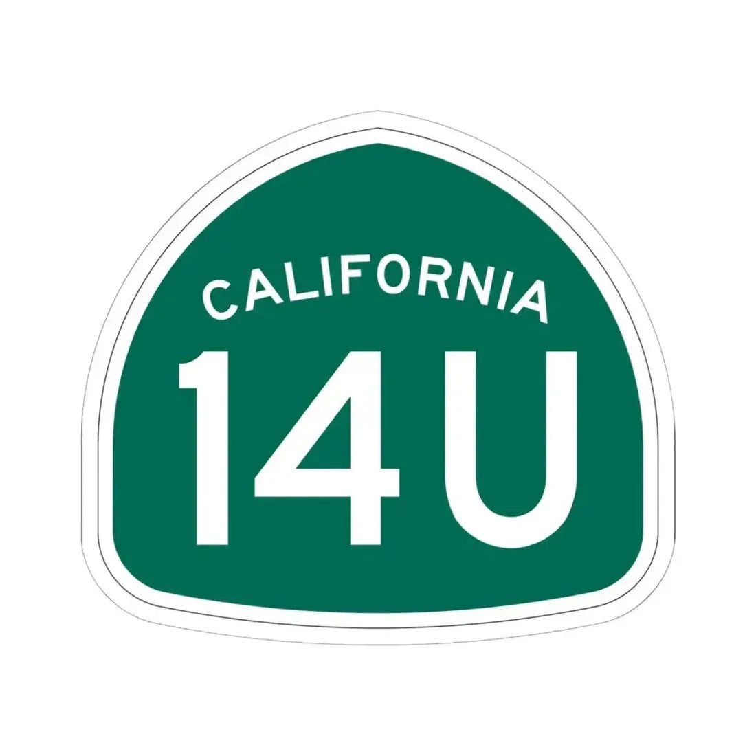 California 14U (California) (Road Sign) STICKER Vinyl Kiss-Cut Decal 6 Inch White - The Sticker Space