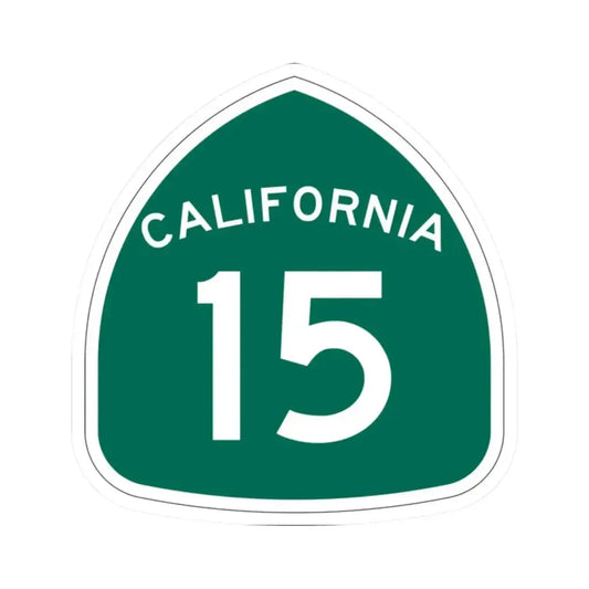 California 15 (California) (Road Sign) STICKER Vinyl Kiss-Cut Decal 2 Inch White - The Sticker Space