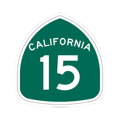 California 15 (California) (Road Sign) STICKER Vinyl Kiss-Cut Decal 3 Inch White - The Sticker Space