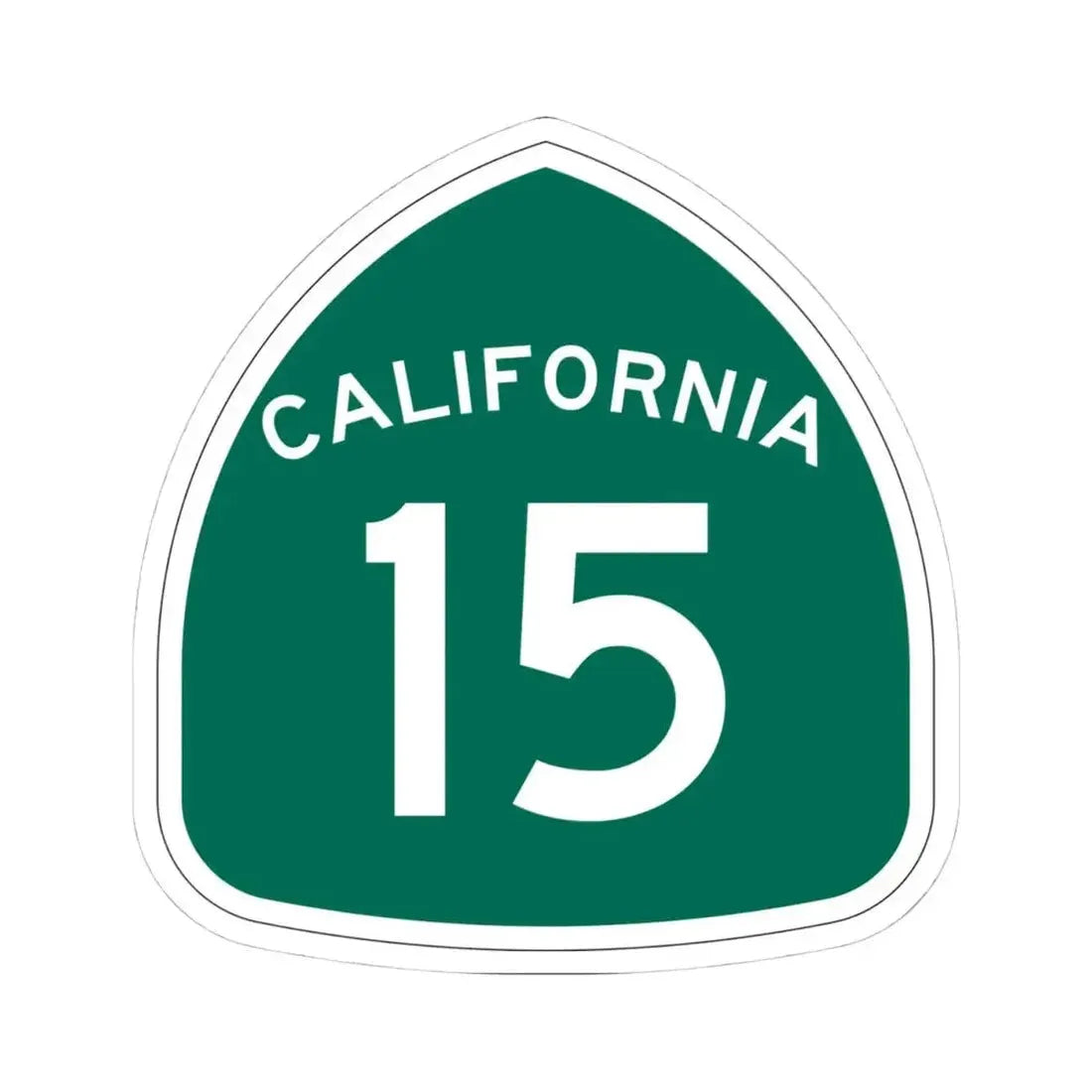 California 15 (California) (Road Sign) STICKER Vinyl Kiss-Cut Decal 4 Inch White - The Sticker Space