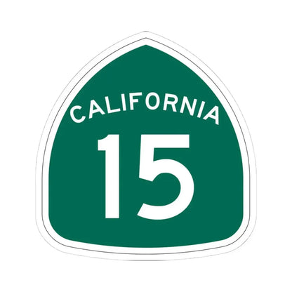 California 15 (California) (Road Sign) STICKER Vinyl Kiss-Cut Decal 4 Inch White - The Sticker Space