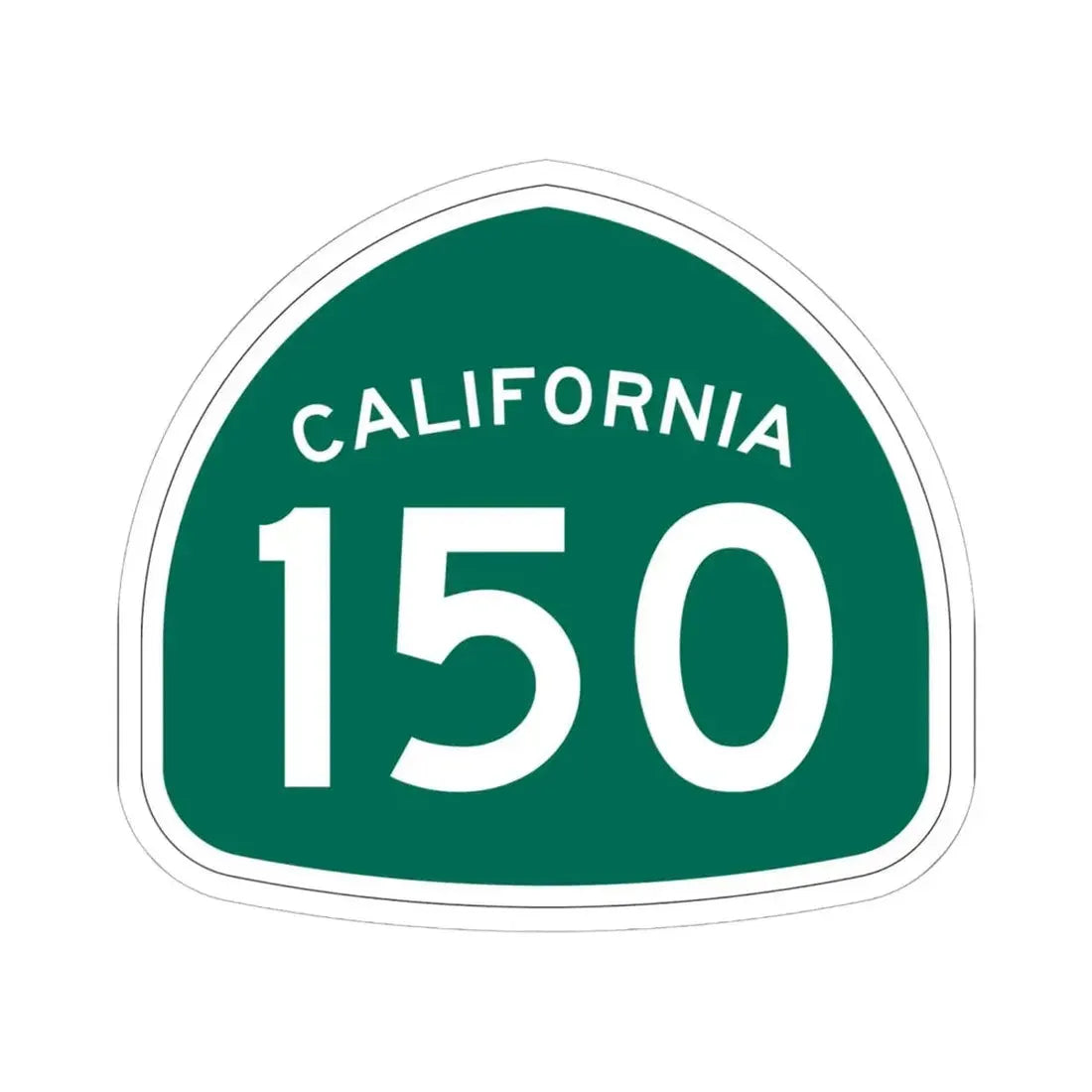 California 150 (California) (Road Sign) STICKER Vinyl Kiss-Cut Decal 6 Inch White - The Sticker Space