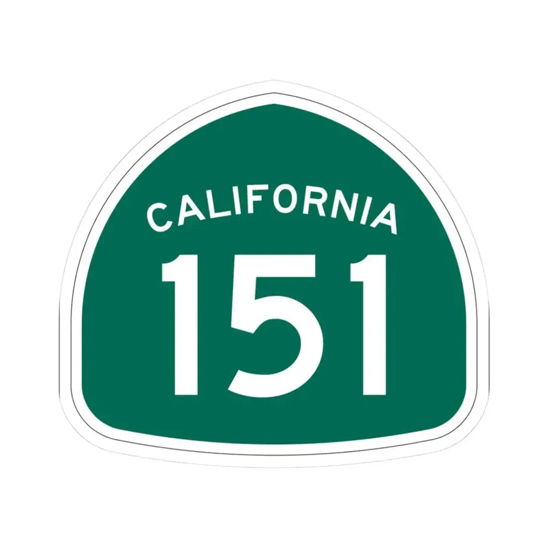 California 151 (California) (Road Sign) STICKER Vinyl Kiss-Cut Decal 3 Inch White - The Sticker Space