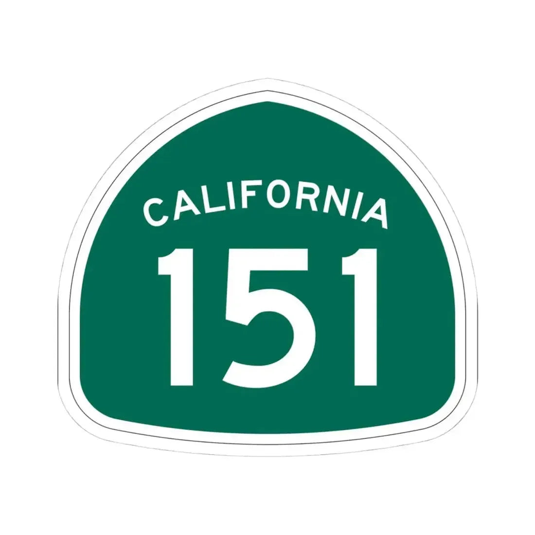 California 151 (California) (Road Sign) STICKER Vinyl Kiss-Cut Decal 4 Inch White - The Sticker Space