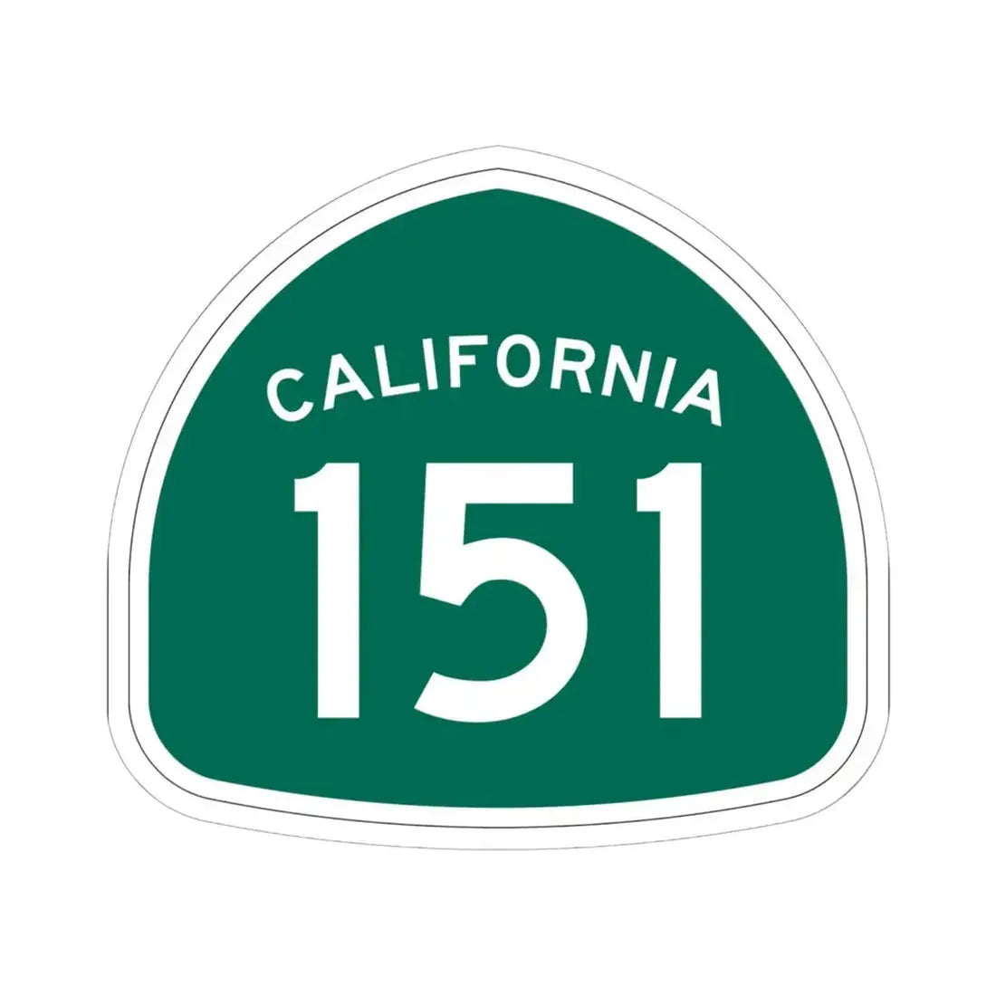 California 151 (California) (Road Sign) STICKER Vinyl Kiss-Cut Decal 6 Inch White - The Sticker Space