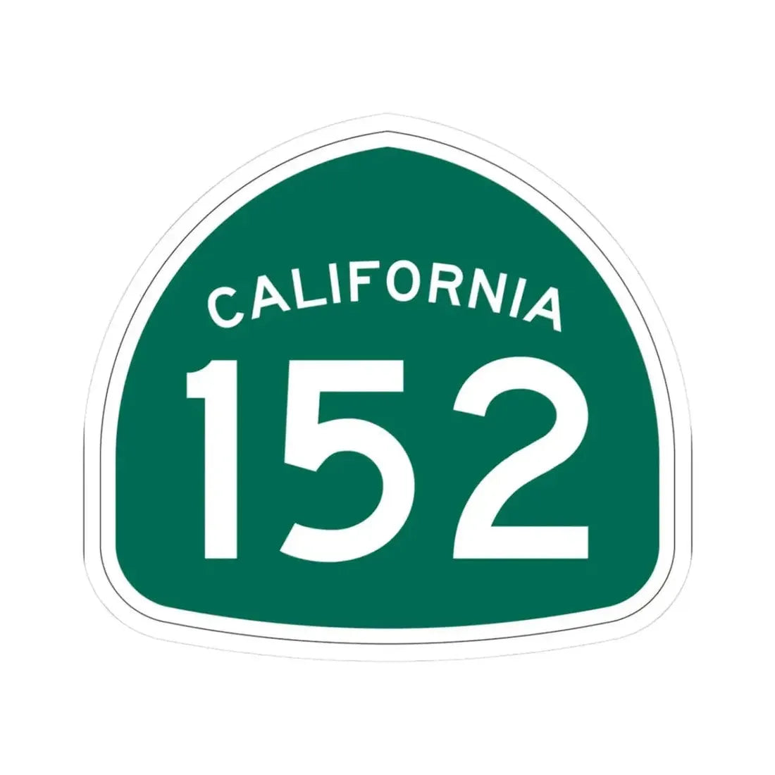 California 152 (California) (Road Sign) STICKER Vinyl Kiss-Cut Decal 3 Inch White - The Sticker Space