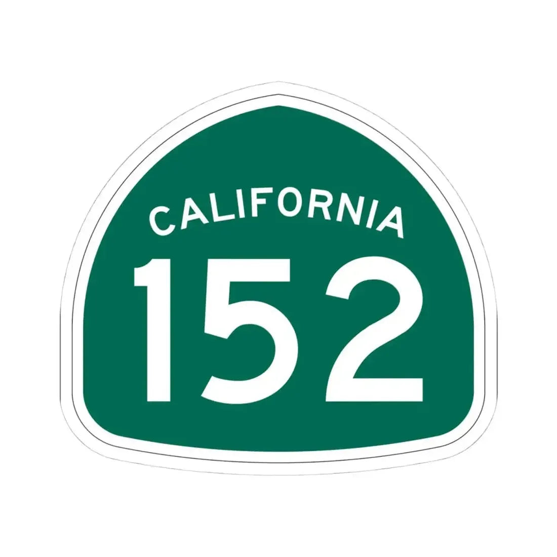 California 152 (California) (Road Sign) STICKER Vinyl Kiss-Cut Decal 4 Inch White - The Sticker Space