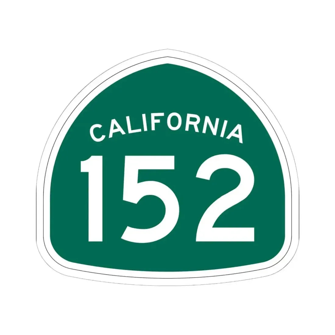California 152 (California) (Road Sign) STICKER Vinyl Kiss-Cut Decal 6 Inch White - The Sticker Space