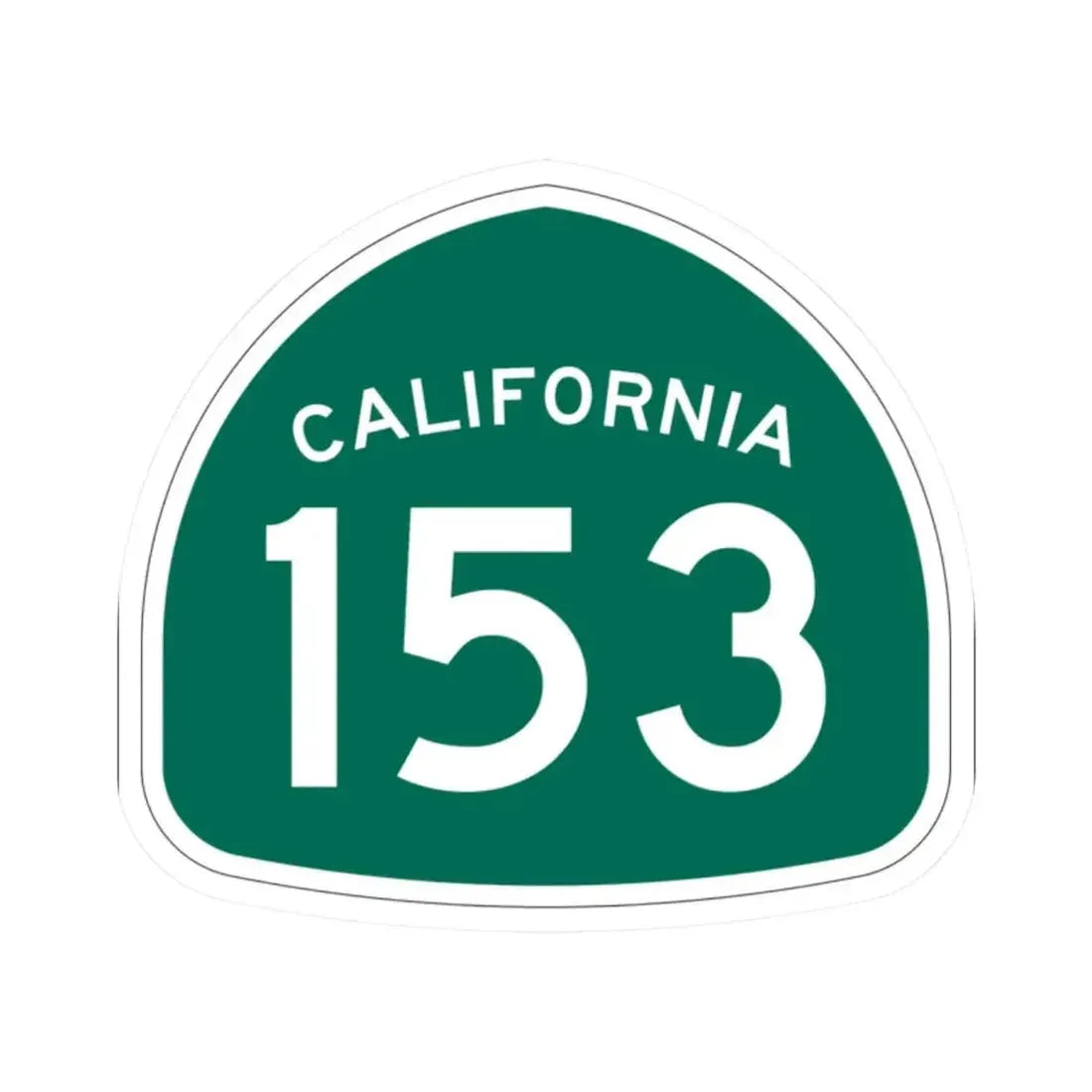 California 153 (California) (Road Sign) STICKER Vinyl Kiss-Cut Decal 2 Inch White - The Sticker Space