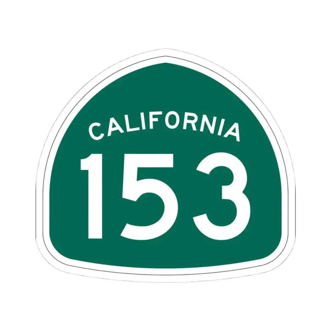 California 153 (California) (Road Sign) STICKER Vinyl Kiss-Cut Decal 4 Inch White - The Sticker Space