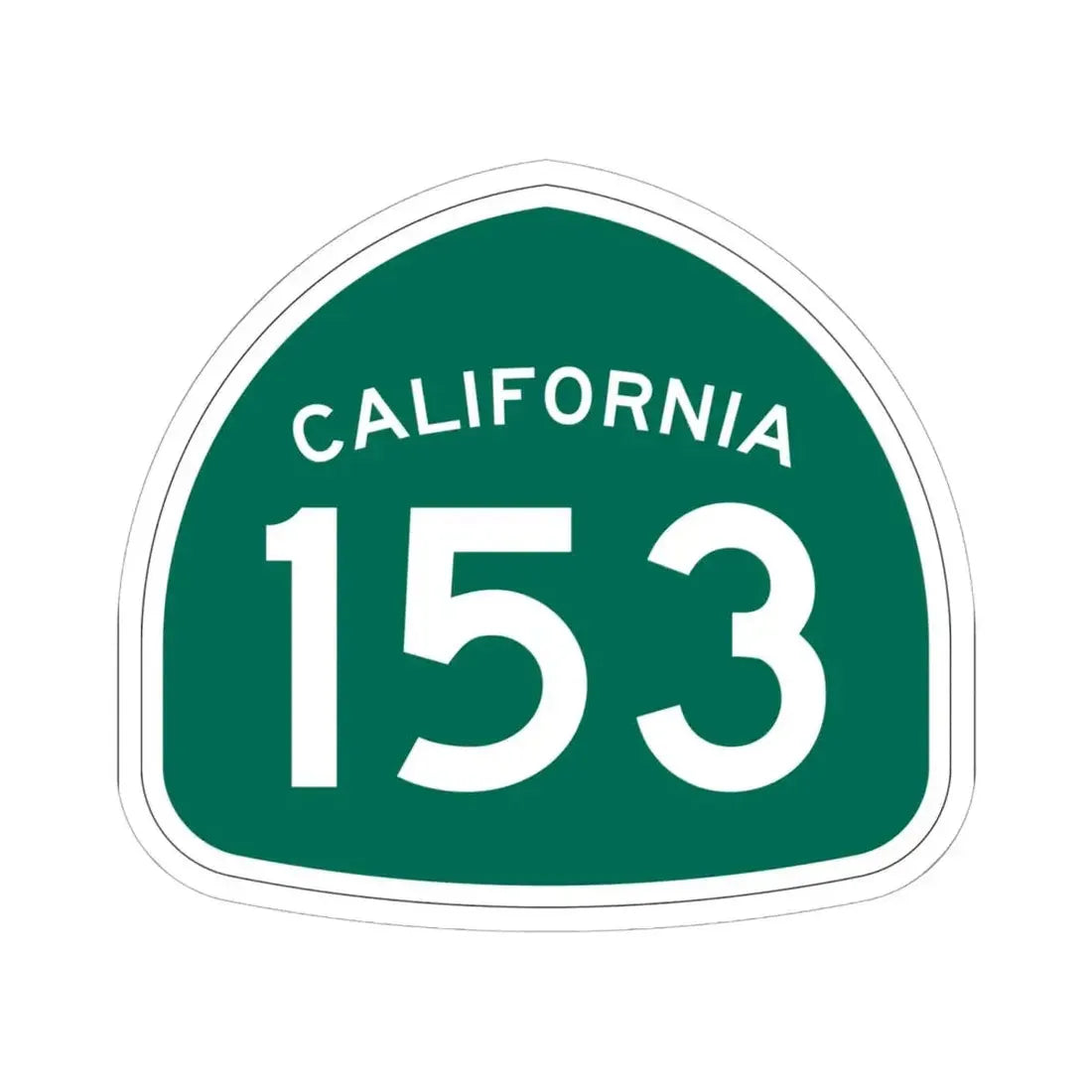 California 153 (California) (Road Sign) STICKER Vinyl Kiss-Cut Decal 6 Inch White - The Sticker Space