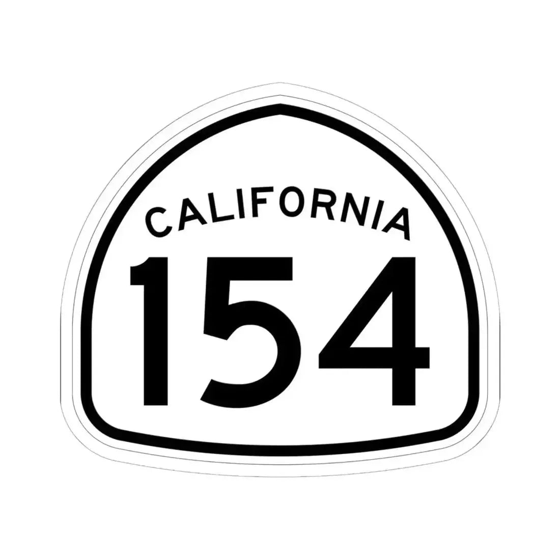 California 154 1957 (California) (Road Sign) STICKER Vinyl Kiss-Cut Decal 6 Inch White - The Sticker Space