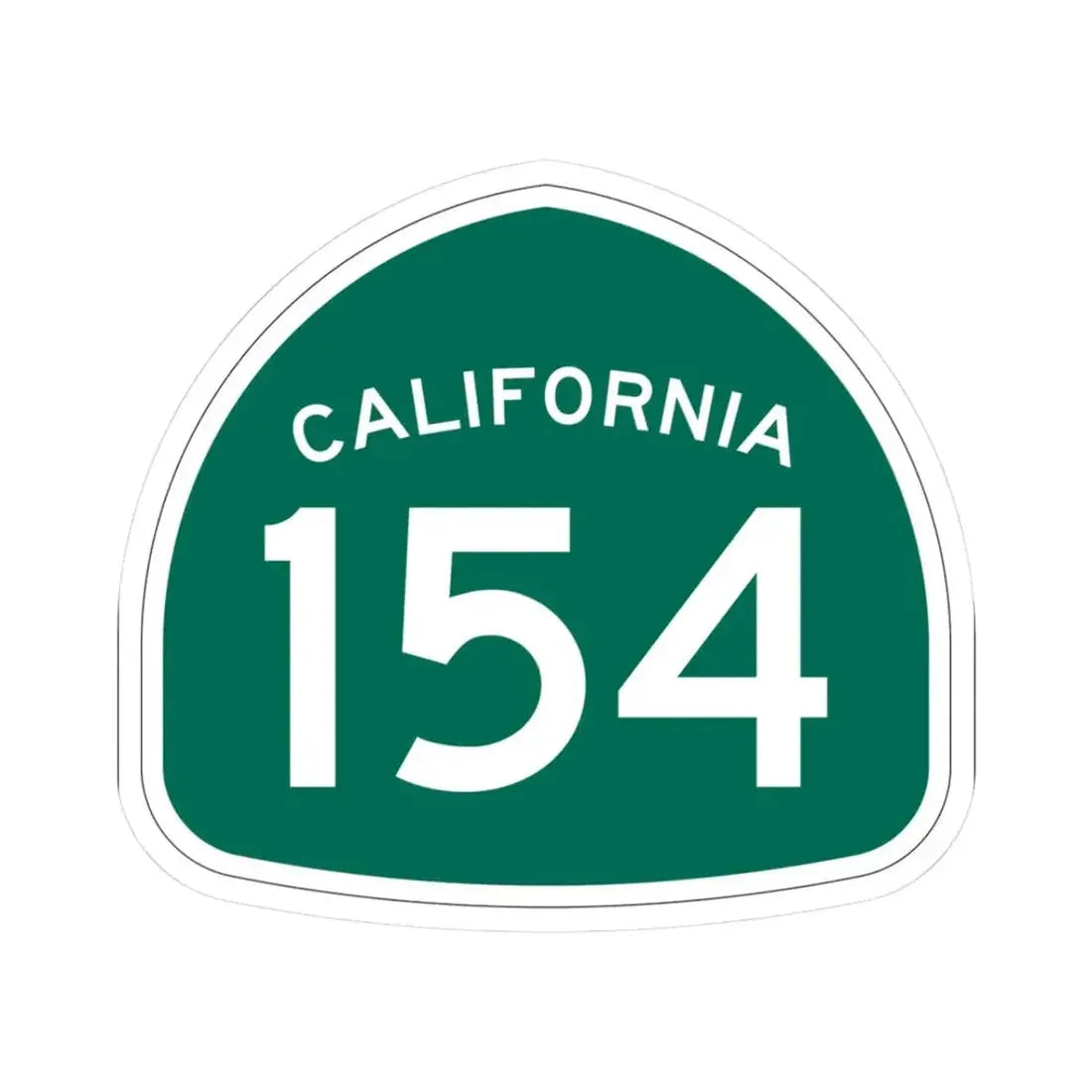 California 154 (California) (Road Sign) STICKER Vinyl Kiss-Cut Decal 3 Inch White - The Sticker Space