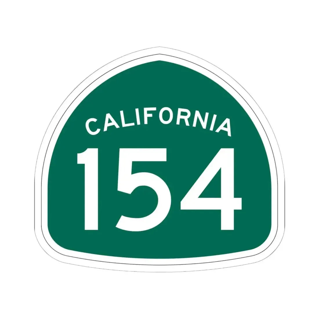 California 154 (California) (Road Sign) STICKER Vinyl Kiss-Cut Decal 6 Inch White - The Sticker Space