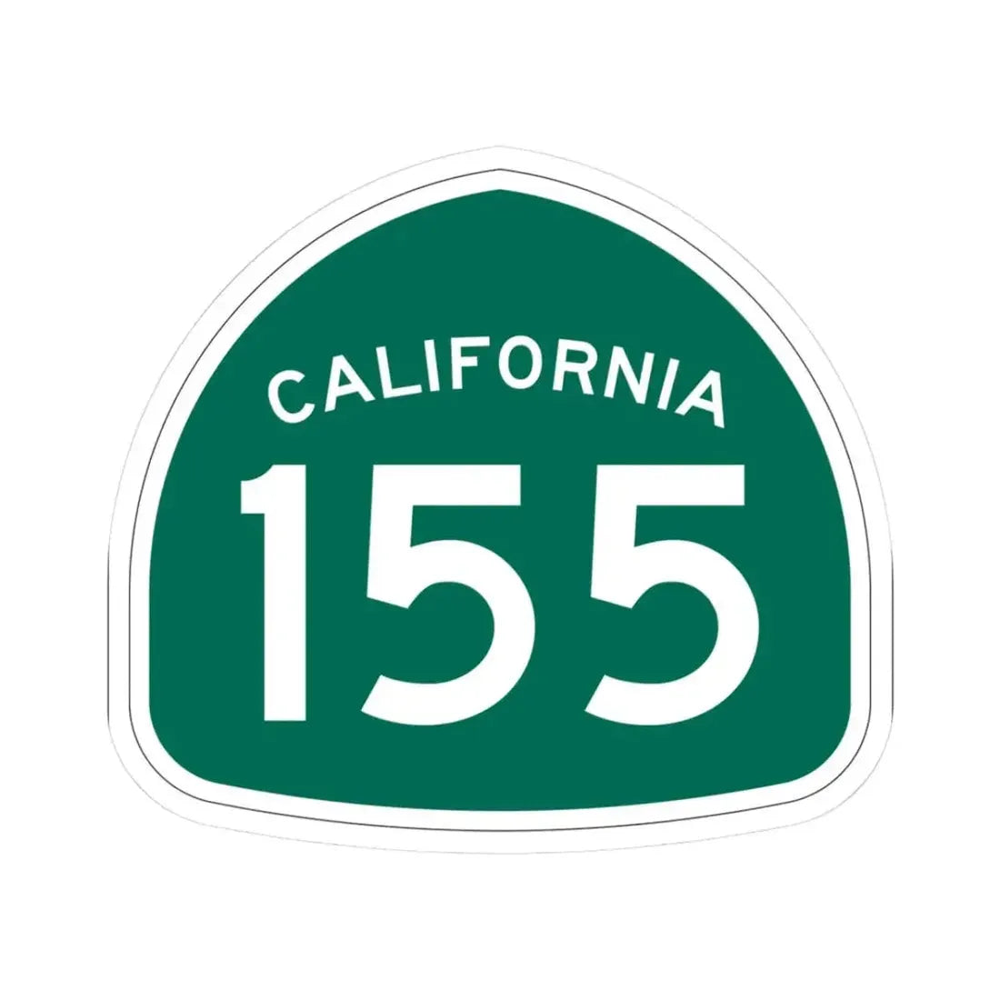California 155 (California) (Road Sign) STICKER Vinyl Kiss-Cut Decal 3 Inch White - The Sticker Space
