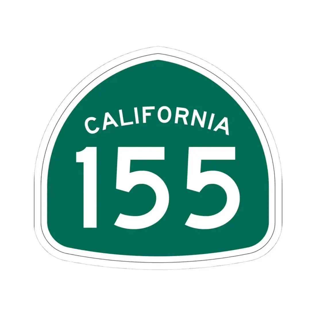 California 155 (California) (Road Sign) STICKER Vinyl Kiss-Cut Decal 4 Inch White - The Sticker Space