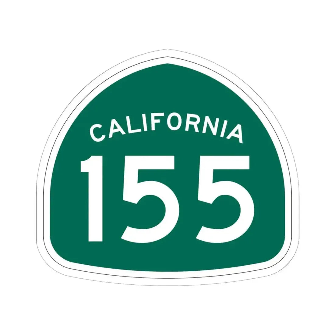 California 155 (California) (Road Sign) STICKER Vinyl Kiss-Cut Decal 6 Inch White - The Sticker Space