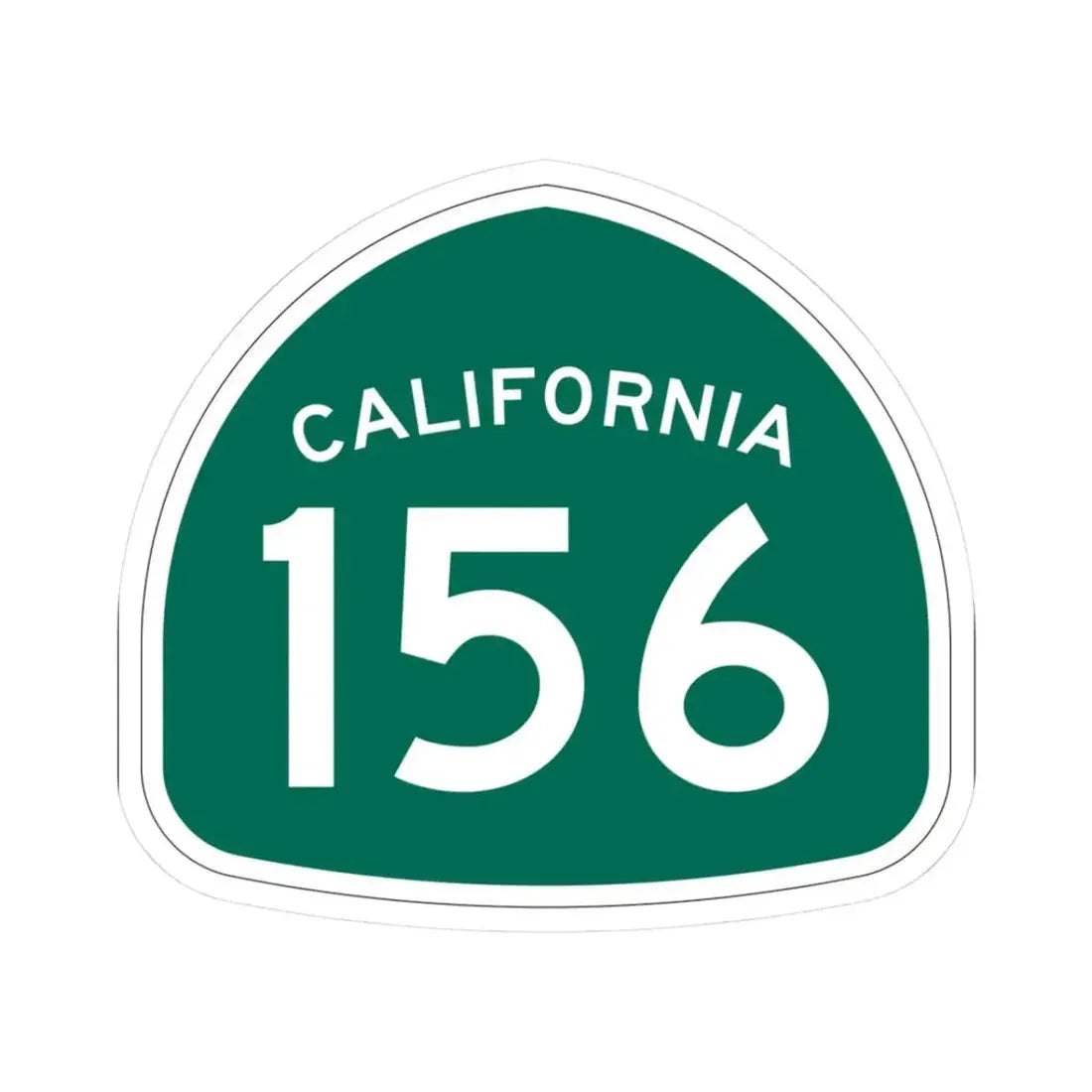 California 156 (California) (Road Sign) STICKER Vinyl Kiss-Cut Decal 3 Inch White - The Sticker Space
