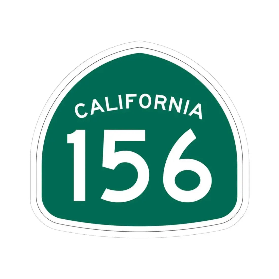California 156 (California) (Road Sign) STICKER Vinyl Kiss-Cut Decal 4 Inch White - The Sticker Space