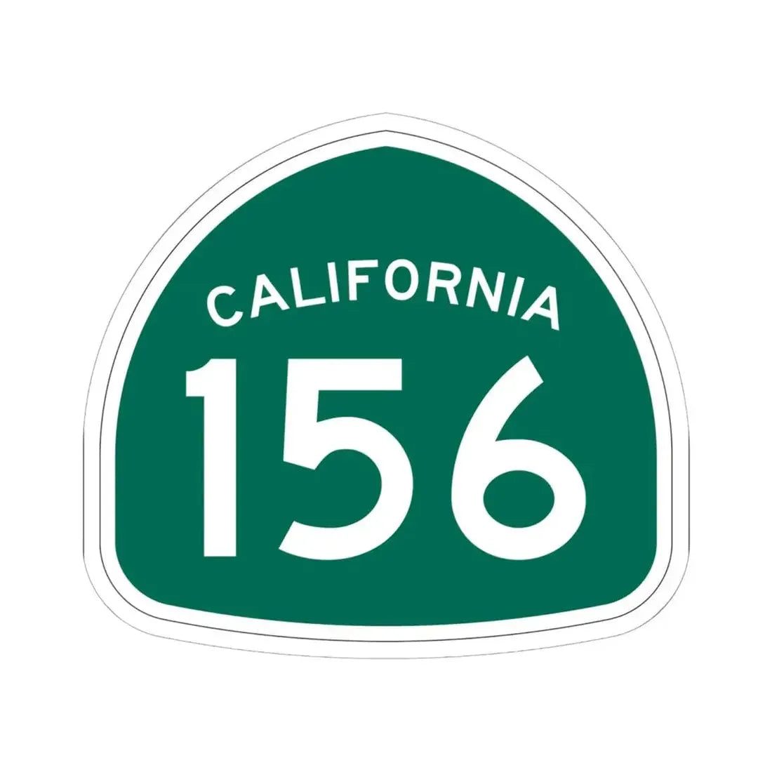 California 156 (California) (Road Sign) STICKER Vinyl Kiss-Cut Decal 6 Inch White - The Sticker Space