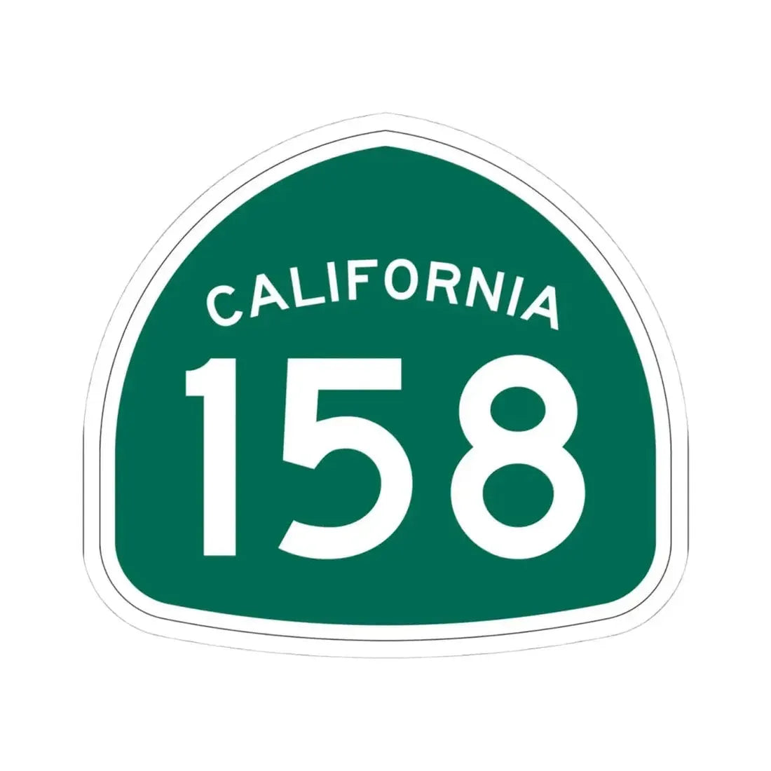 California 158 (California) (Road Sign) STICKER Vinyl Kiss-Cut Decal 4 Inch White - The Sticker Space