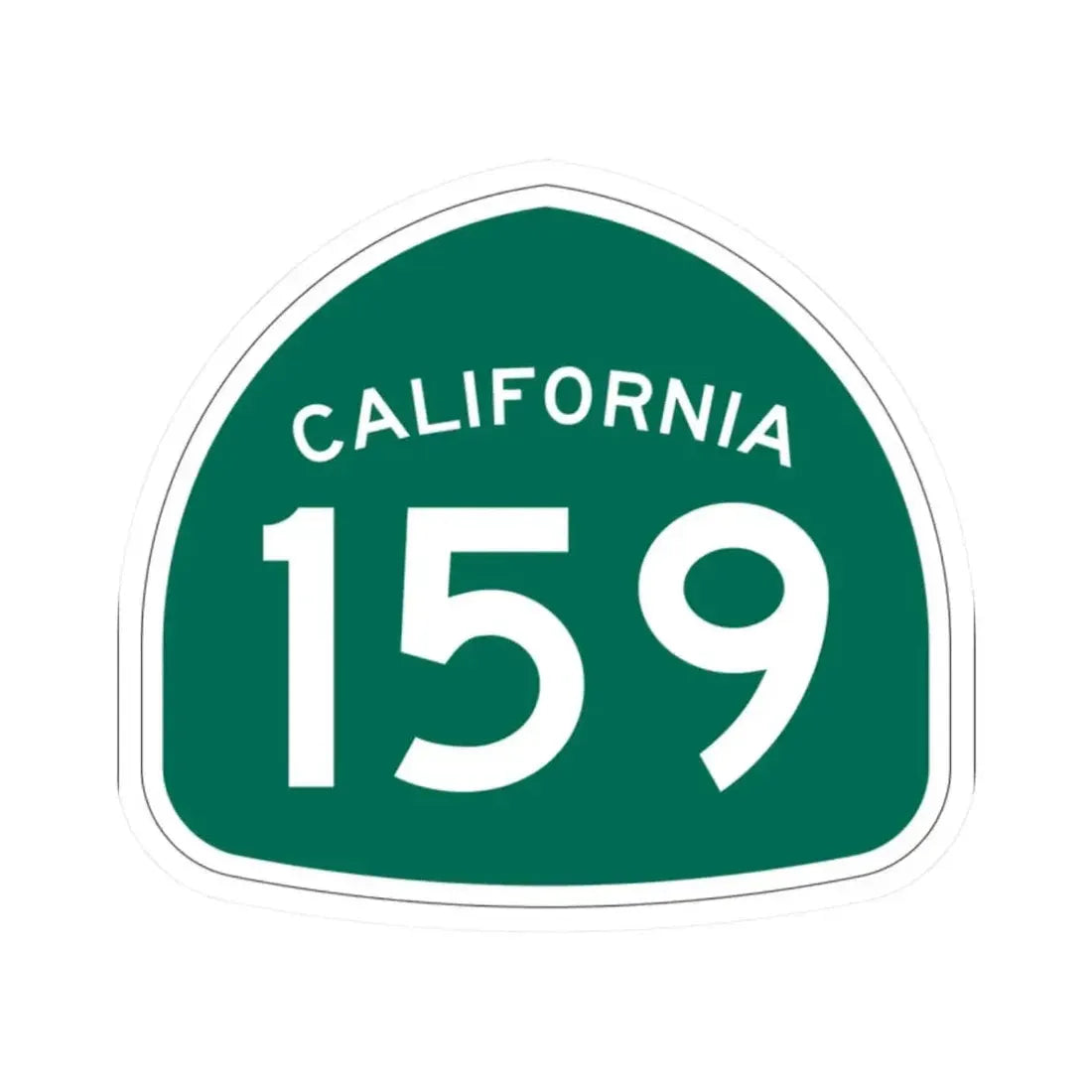 California 159 (California) (Road Sign) STICKER Vinyl Kiss-Cut Decal 2 Inch White - The Sticker Space
