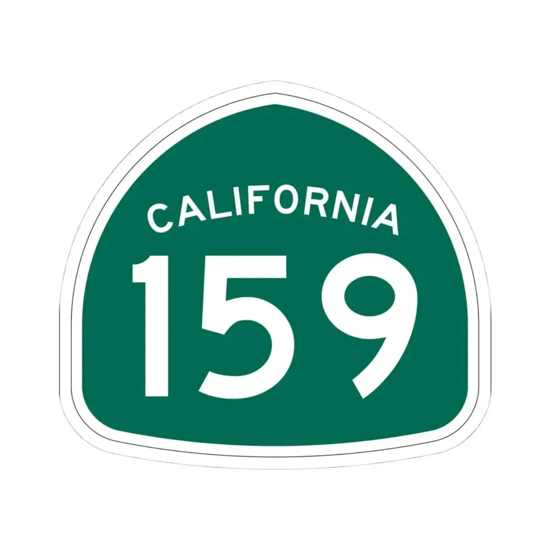 California 159 (California) (Road Sign) STICKER Vinyl Kiss-Cut Decal 4 Inch White - The Sticker Space