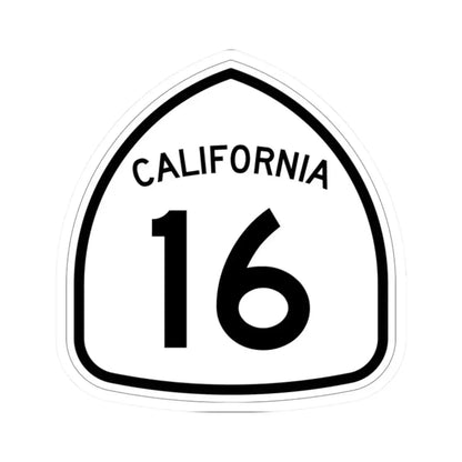 California 16 1957 (California) (Road Sign) STICKER Vinyl Kiss-Cut Decal 2 Inch White - The Sticker Space