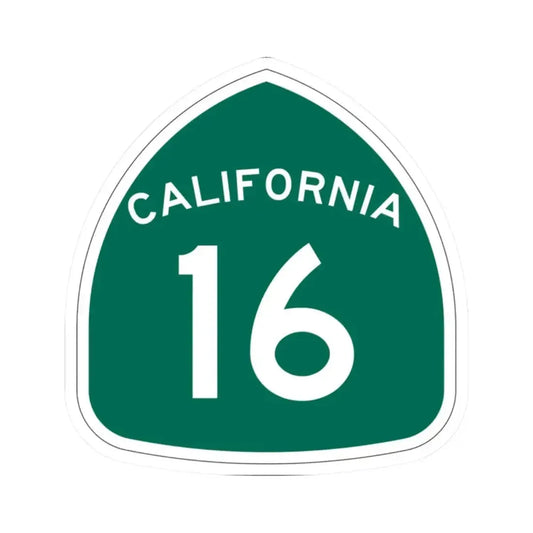 California 16 (California) (Road Sign) STICKER Vinyl Kiss-Cut Decal 2 Inch White - The Sticker Space